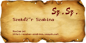 Szekér Szabina névjegykártya