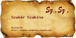 Szekér Szabina névjegykártya